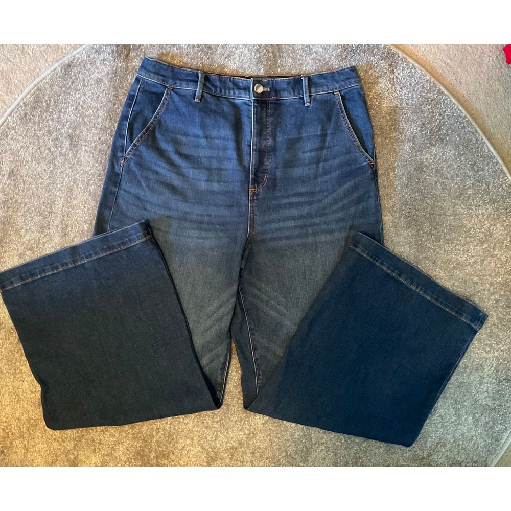 Ann Taylor "The Trouser" Jeans 16P WIDE 26" Leg High-Rise